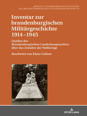 Inventar zur brandenburgischen Militaergeschichte 19141945 - ebook